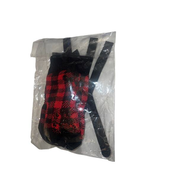 4-Piece Adjustable Non-Slip protective Dog Socks Plaid-Nylon/Cotton - Picture 7 of 8